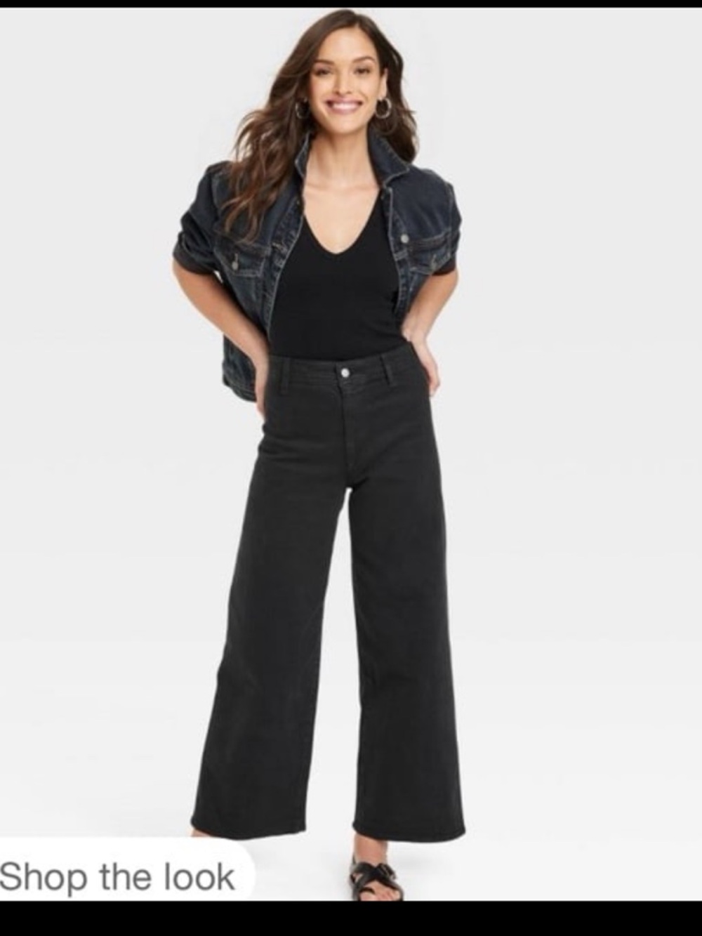Universal Thread Sailor Wide Leg High Rise washed black jeans Sz 4 - Picture 9 of 10